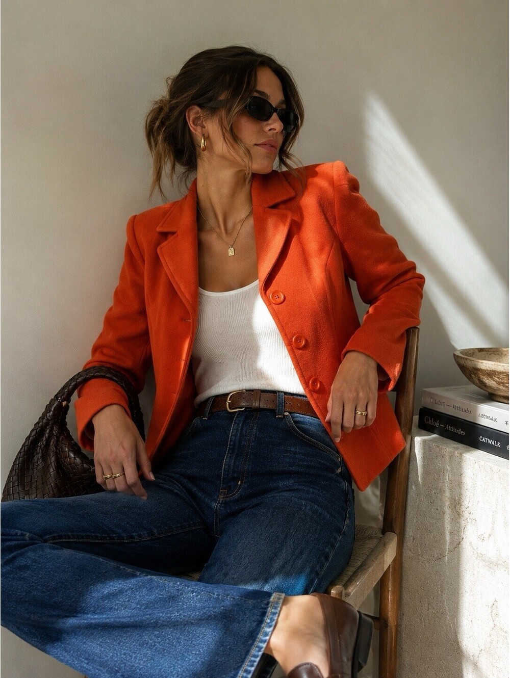 Vintage Louben Wool Cashmere Blazer | Made in Canada Orange Tailored Jacket